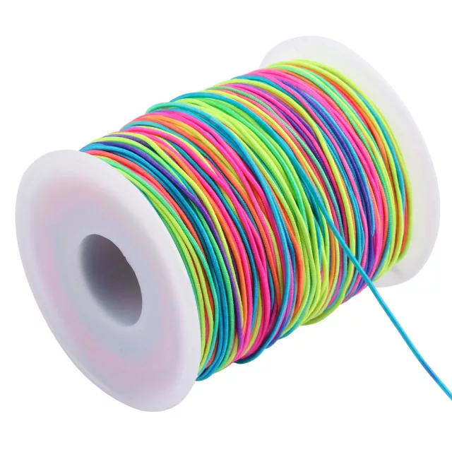 100m Rainbow Elastic Cord Beading Thread Stretched String Craft Cord Bead String kids - 1mm