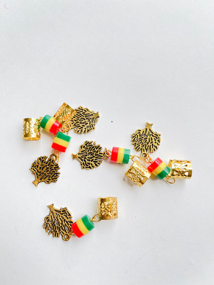 5pcs Dreadlocs and Braids Gold Clips and beads and Hair Accessories Charms