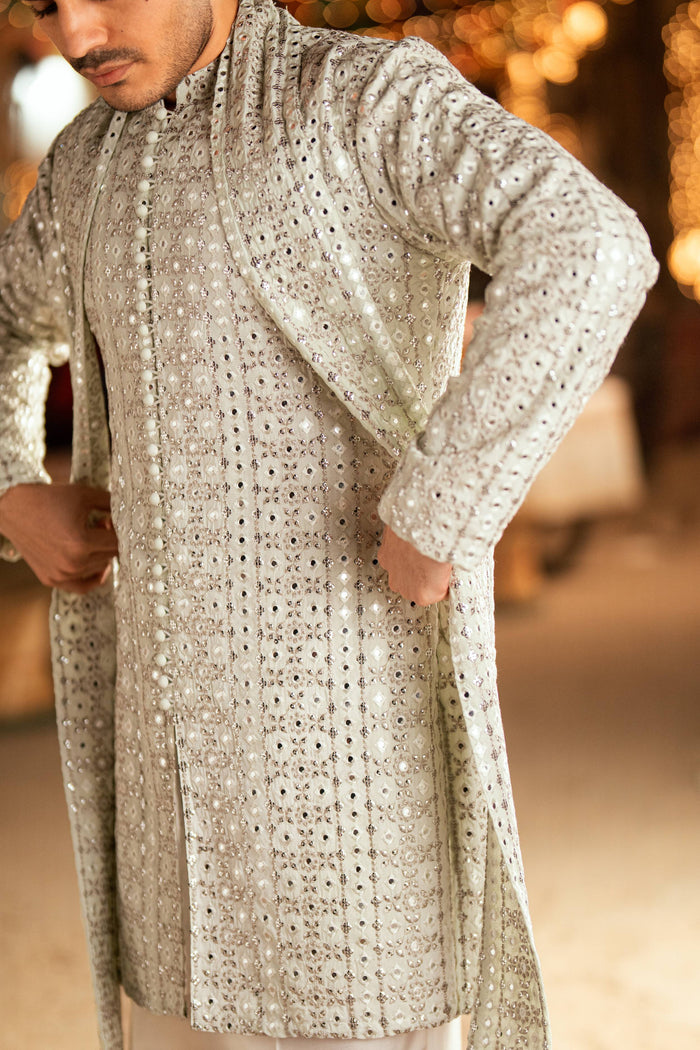 AMEER – MINT GREEN KURTA PAJAMA