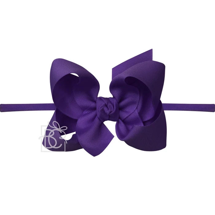 BC 3.5" Purple Bow on Elastic Headband
