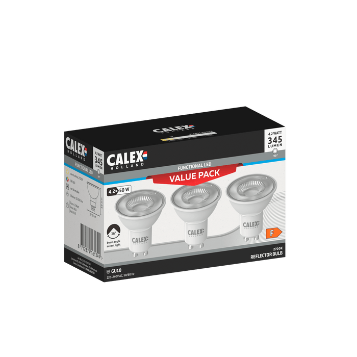 Calex SMD Reflector LED Lamp - 3-Pack - GU10 - White