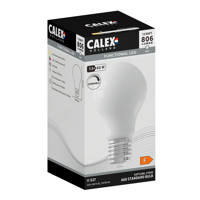 Calex Softline LED Lamp - E27 - A60 - White