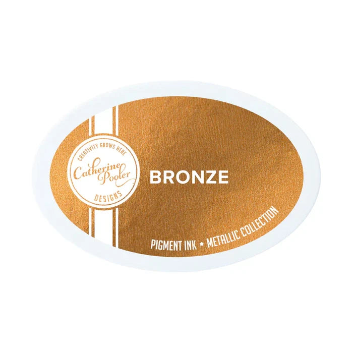 Catherine Pooler - Metallic Pigment Ink Pad - Bronze. A rich orange-brown metallic color. Available at Embellish Away located in Bowmanville Ontario Canada.