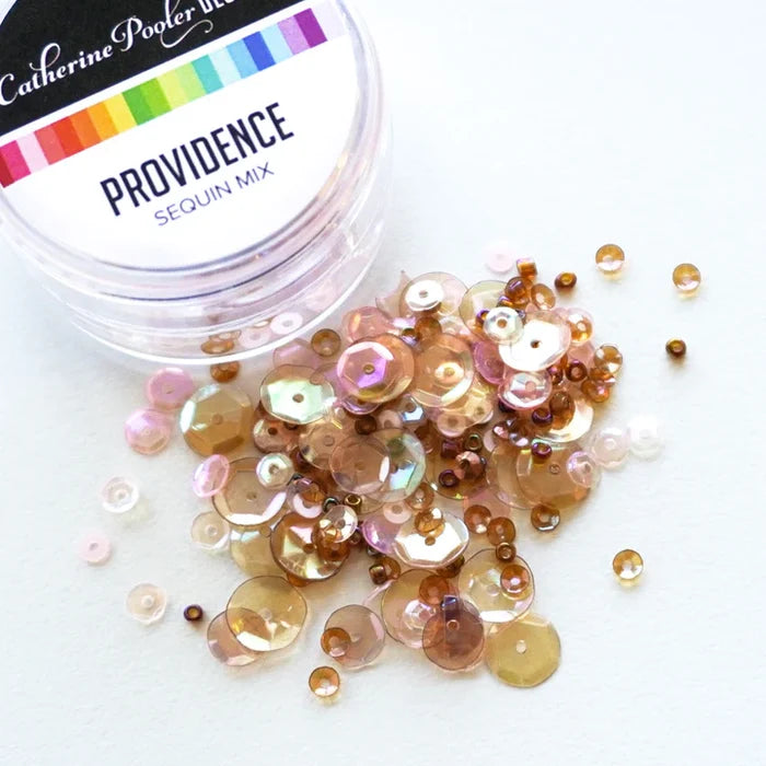 Catherine Pooler - Sequin Mix - Providence. Coffee culture was built around hip college campuses like that of Ivy League Brown University in Providence Rhode Island. A warm mix of browns and peachy-pinks make up this mix. A great neutral blend. Available at Embellish Away located in Bowmanville Ontario Canada.