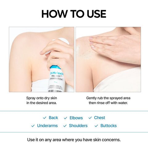 Dr. Melaxin Peel Shot Exfoliating TX - Spray 200ml بخاخ دكتور ميلاكسين بيل شوت المقشر - Princess Cosmetics Qatar