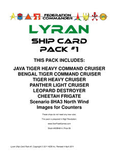 Federation Commander: Lyran Ship Card Pack #1