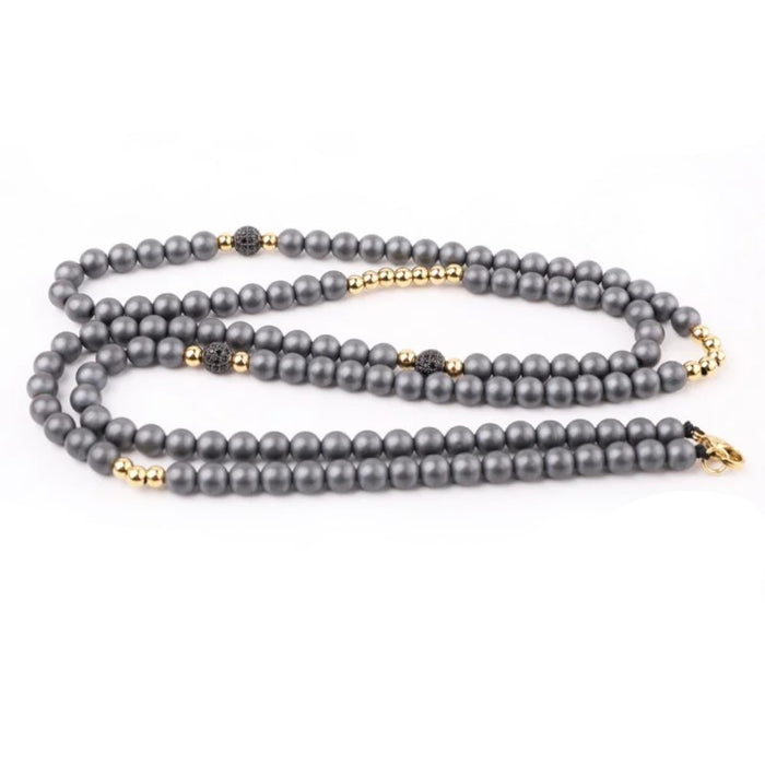 Gray Hematite Beaded Necklace