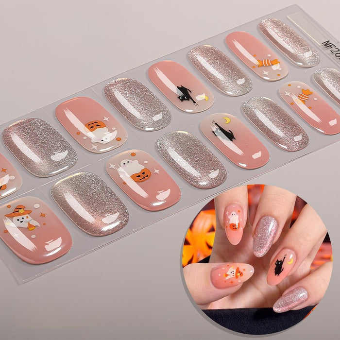 Halloween luminous semi-curable gel manicure sticker NF260038