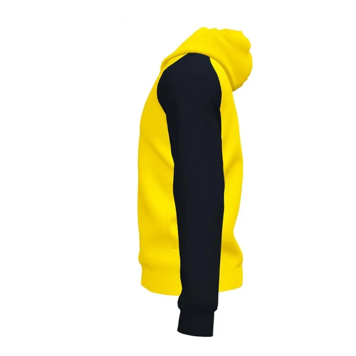 Joma Boys Academy IV hoodie jacket in yellow and black, featuring a comfortable fit and sporty design for active wear.