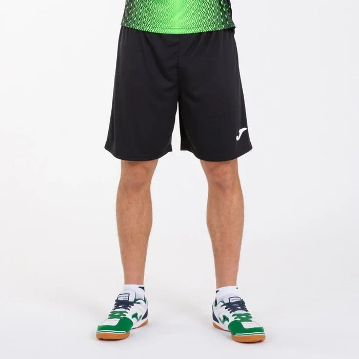 Black Joma men's Nobel shorts, lightweight athletic shorts with a comfortable fit, designed for sports and casual wear.