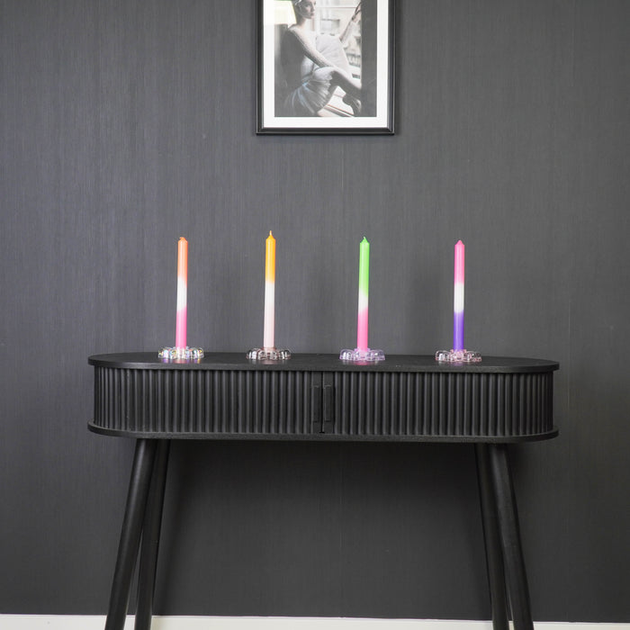 Kaarshouder - Kandelaar Strik - Glas - Lila - 9,5x6,5x2,5 cm