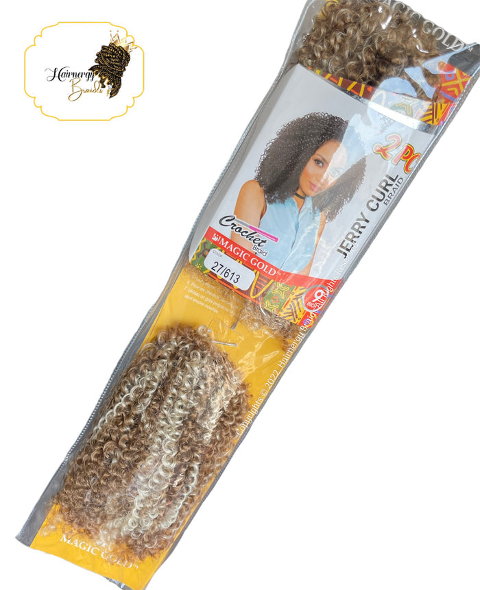 Magic Gold 2pcs Jerry Curl Crochet Braid 9''