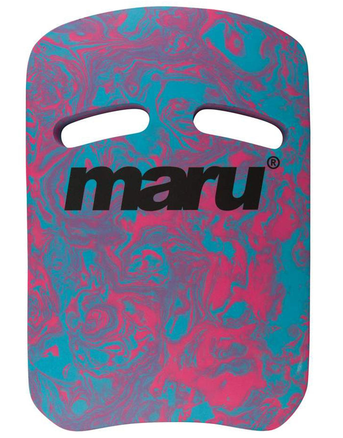 Maru Swirl Two Grip fitness kickboard in blue pink swirls