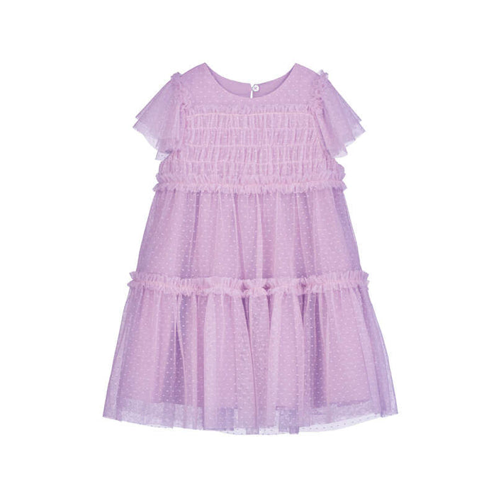 Mayoral Tulle Plumeti Dress-Lavender