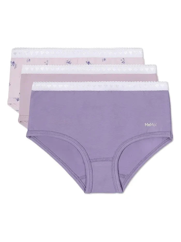 MeMoi Lovely Lavender Floral Girls Panty-3 Pk.