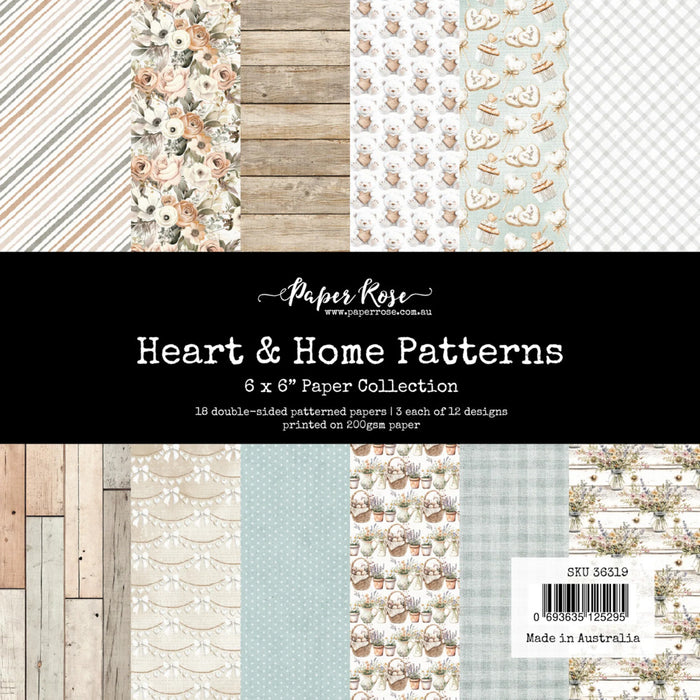 Paper Rose 6X6 Paper Collection Heart & Home Memories Patterns. 18 double-sided papers. Available at Embellish Away located in Bowmanville Ontario Canada.