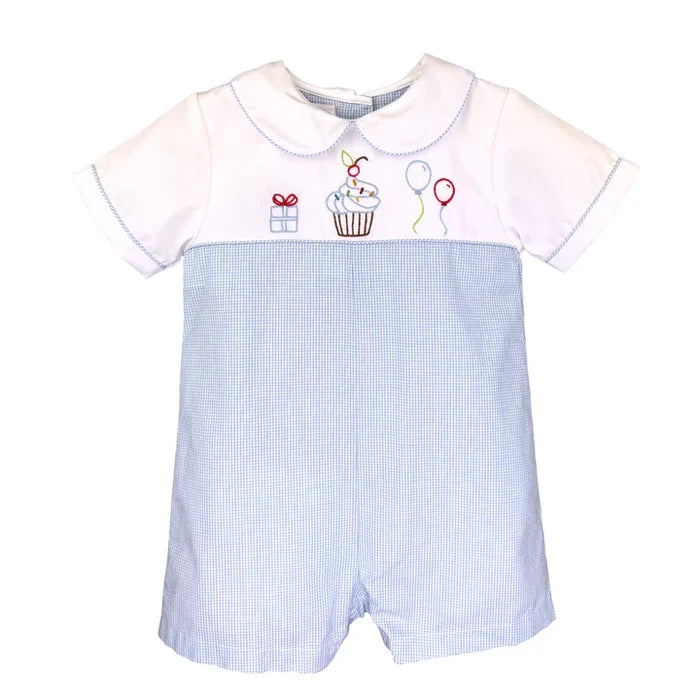 Petit Ami Hand Embroidered Boy Birthday Romper