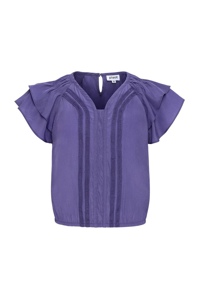 Pleat Tilly Top-Dark Purple