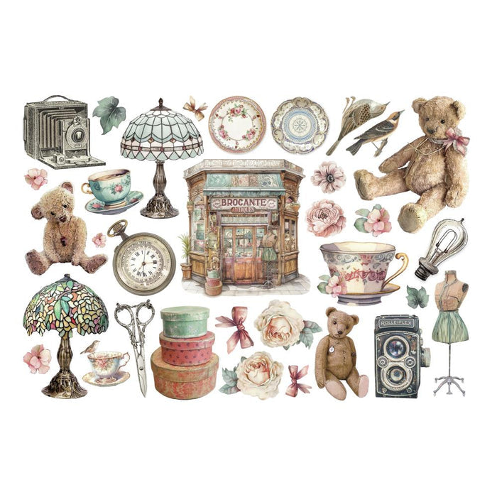 Stamperia - Cardstock Ephemera Adhesive Paper Cut Outs - Brocante Antiques. While you need the perfect paper to start your project, you also need the perfect embellishment to finish your project! Available at Embellish Away located in Bowmanville Ontario Canada.