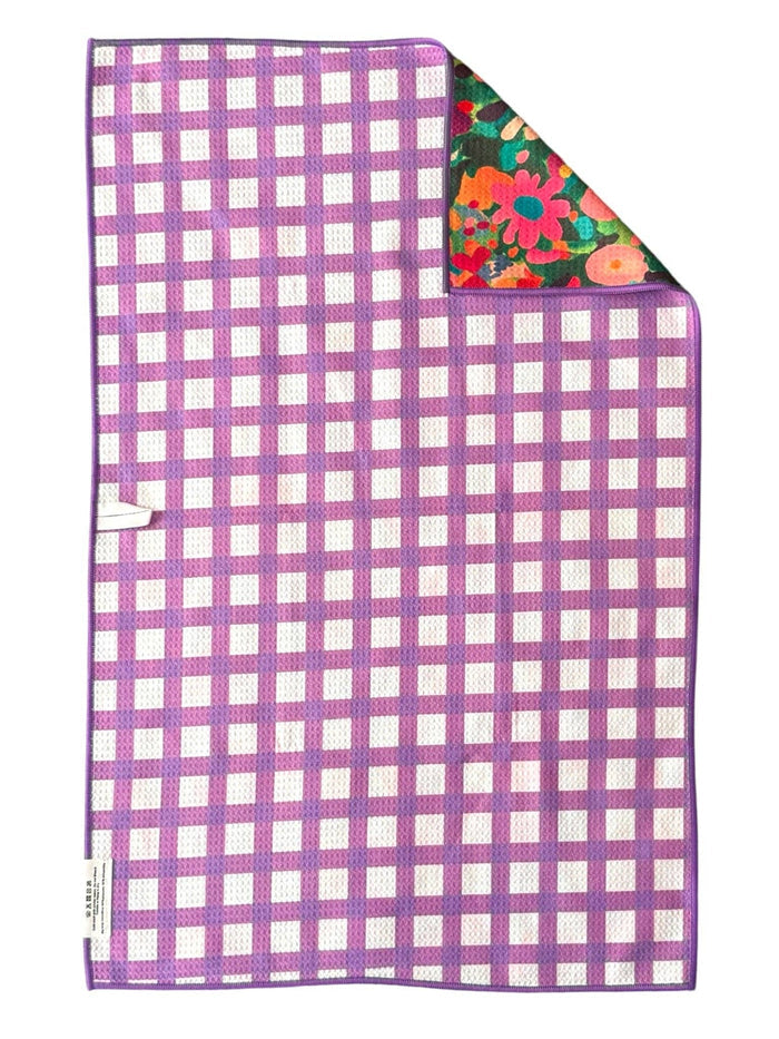 reversible hand towel, microfiber hand towel, waffle weave towel, kitchen towel, decorative hand towel, colorful kitchen towel, absorbent towel, eco friendly towel, giftable home essentials, violet hand towel
