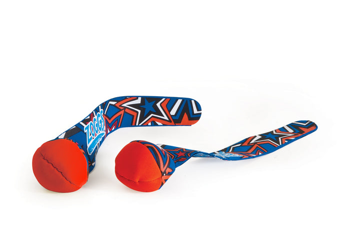 Zoggs 55mm dive balls red orange toy with blue star fabric handle for pets