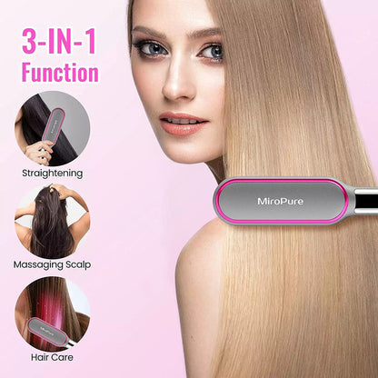 #1 Hair Straightener Brush, MiroPure Infrared Ionic Hair straightening Brush, Heating Comb. Model: 7056
