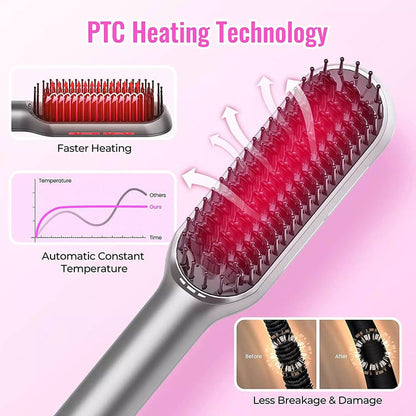 #1 Hair Straightener Brush, MiroPure Infrared Ionic Hair straightening Brush, Heating Comb. Model: 7056