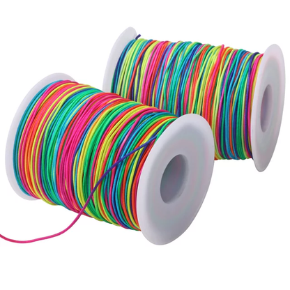 100m Rainbow Elastic Cord Beading Thread Stretched String Craft Cord Bead String kids - 1mm