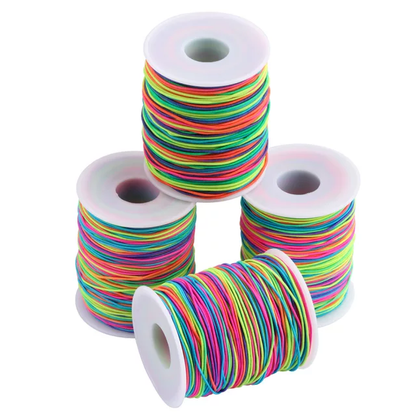 100m Rainbow Elastic Cord Beading Thread Stretched String Craft Cord Bead String kids - 1mm