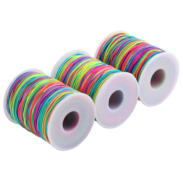100m Rainbow Elastic Cord Beading Thread Stretched String Craft Cord Bead String kids - 1mm