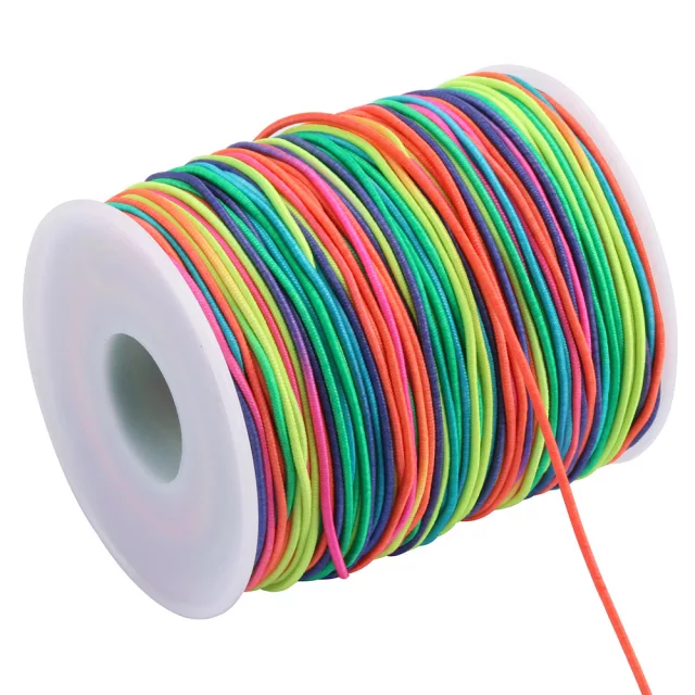 100m Rainbow Elastic Cord Beading Thread Stretched String Craft Cord Bead String kids - 1mm