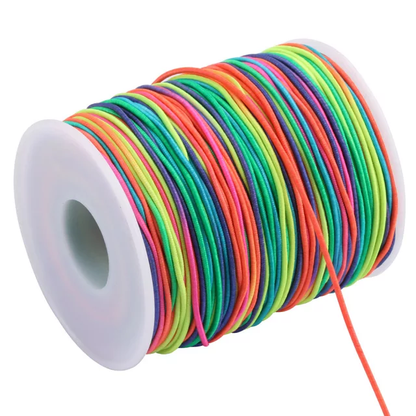 100m Rainbow Elastic Cord Beading Thread Stretched String Craft Cord Bead String kids - 1mm
