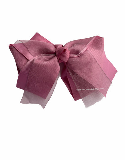 4 Pcs 6 Inch Hair Bows Clips Grosgrain And Organza Ribbon Bows Hair Alligator Clips Hair Barrettes Hair Accessories for Girls Toddler Infants Kids Teens Children