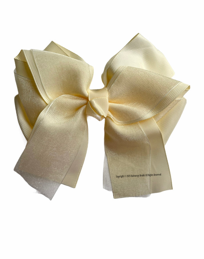 4 Pcs 6 Inch Hair Bows Clips Grosgrain And Organza Ribbon Bows Hair Alligator Clips Hair Barrettes Hair Accessories for Girls Toddler Infants Kids Teens Children