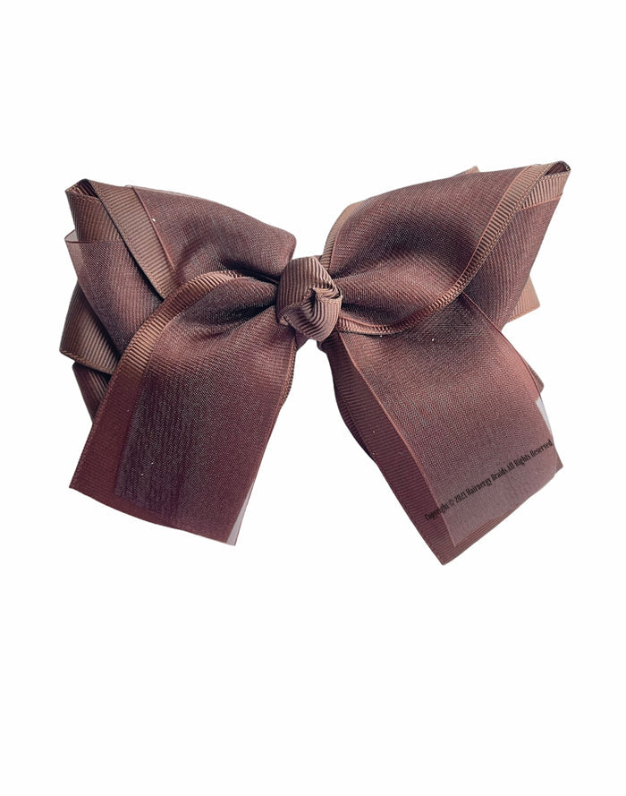 4 Pcs 6 Inch Hair Bows Clips Grosgrain And Organza Ribbon Bows Hair Alligator Clips Hair Barrettes Hair Accessories for Girls Toddler Infants Kids Teens Children