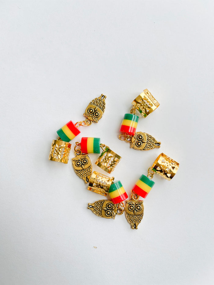 5pcs Dreadlocs and Braids Gold Clips and beads and Hair Accessories Charms