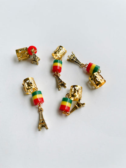 5pcs Dreadlocs and Braids Gold Clips and beads and Hair Accessories Charms
