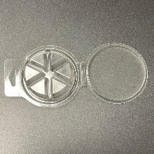 6 Cavity Round Pie Shaped Wax Melt Clamshell Mold
