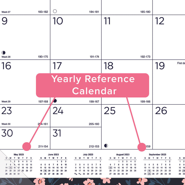 18-Month Academic Monthly Desk Pad Calendar, Blossom, 2026 - 2027, English (CA1716BD-27)