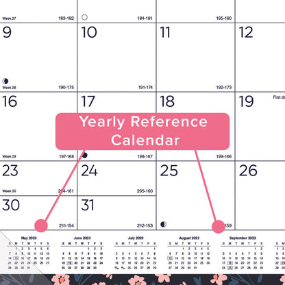 18-Month Academic Monthly Desk Pad Calendar, Blossom, 2026 - 2027, English (CA1716BD-27)
