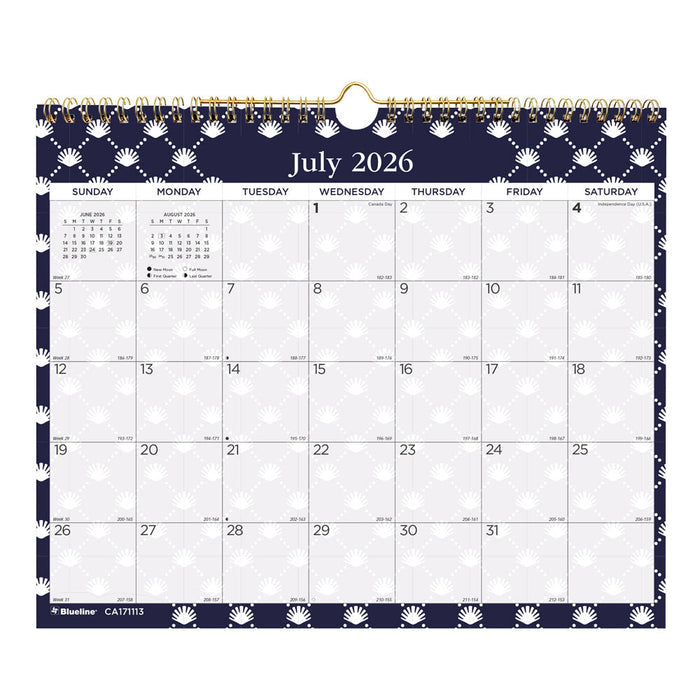 Academic Monthly Small Wall Calendar 2027, English, Nautical (CA171113-27)