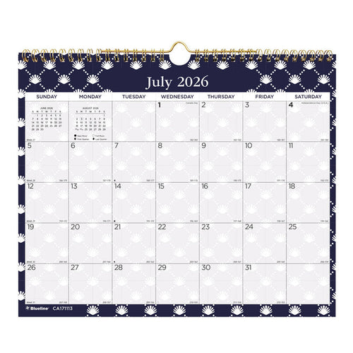 Academic Monthly Small Wall Calendar 2027, English, Nautical (CA171113-27)