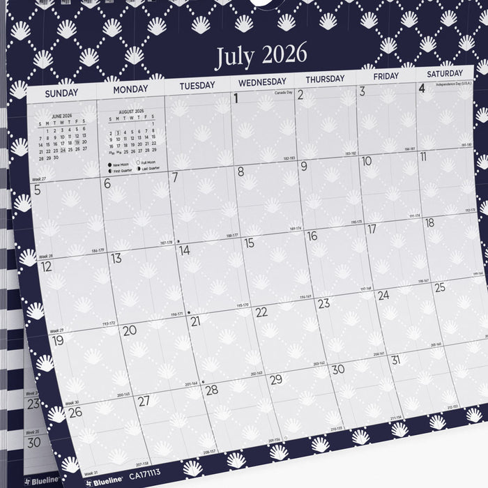 Academic Monthly Small Wall Calendar 2027, English, Nautical (CA171113-27)