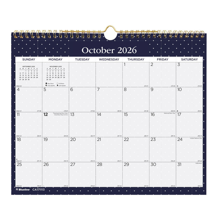 Academic Monthly Small Wall Calendar 2027, English, Nautical (CA171113-27)