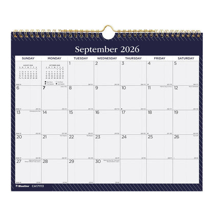 Academic Monthly Small Wall Calendar 2027, English, Nautical (CA171113-27)