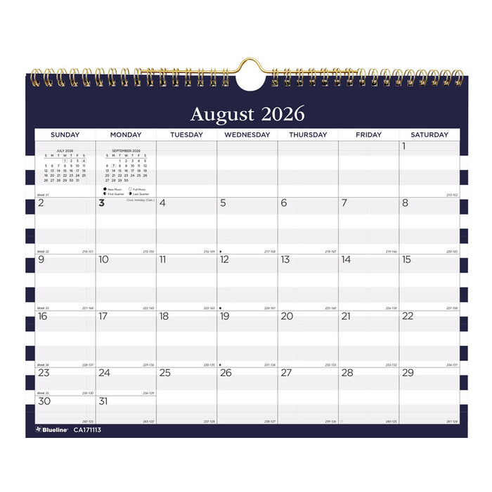 Academic Monthly Small Wall Calendar 2027, English, Nautical (CA171113-27)