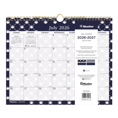 Academic Monthly Small Wall Calendar 2027, English, Nautical (CA171113-27)