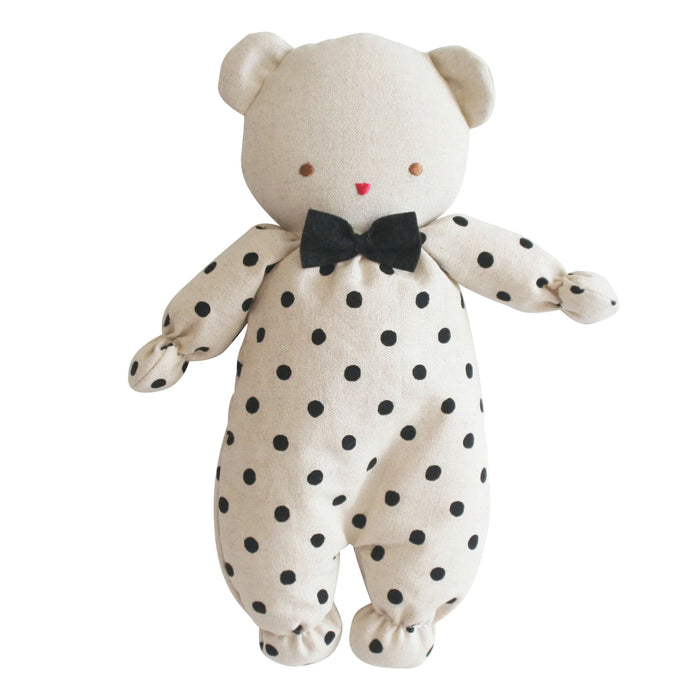 Alimrose Baby Ted - Black Linen Spot
