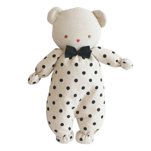 Alimrose Baby Ted - Black Linen Spot