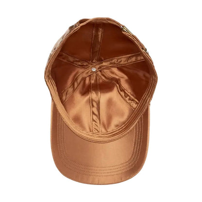 All Over Silky Satin Baseball Cap [Brown] #FH09